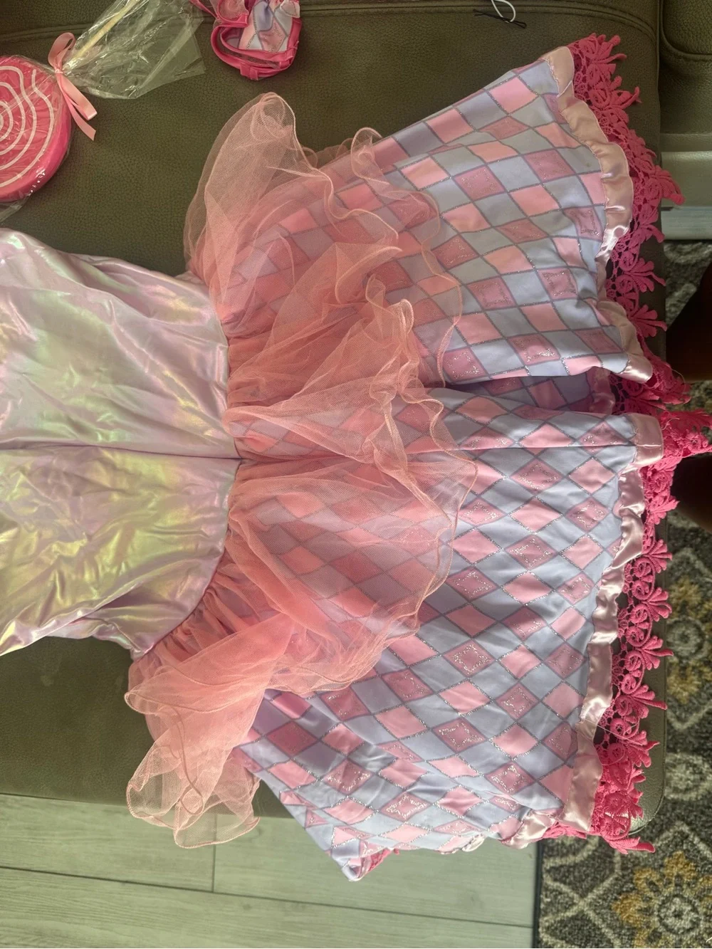 Spirit Cotton Candy Clown Costume - Pink - Picture 8 of 12